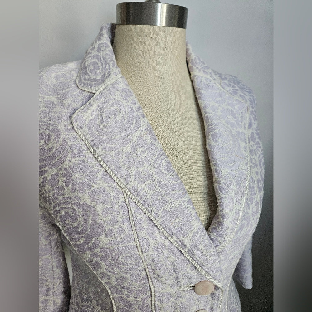 LES COPAINS Made In Italy Lilac Floral Jacket | SZ 44/8 - Picture 8 of 15